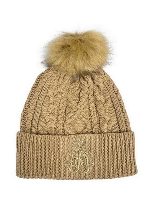 cappello donna con pon pon cammello Ralph Lauren | 454P04466002